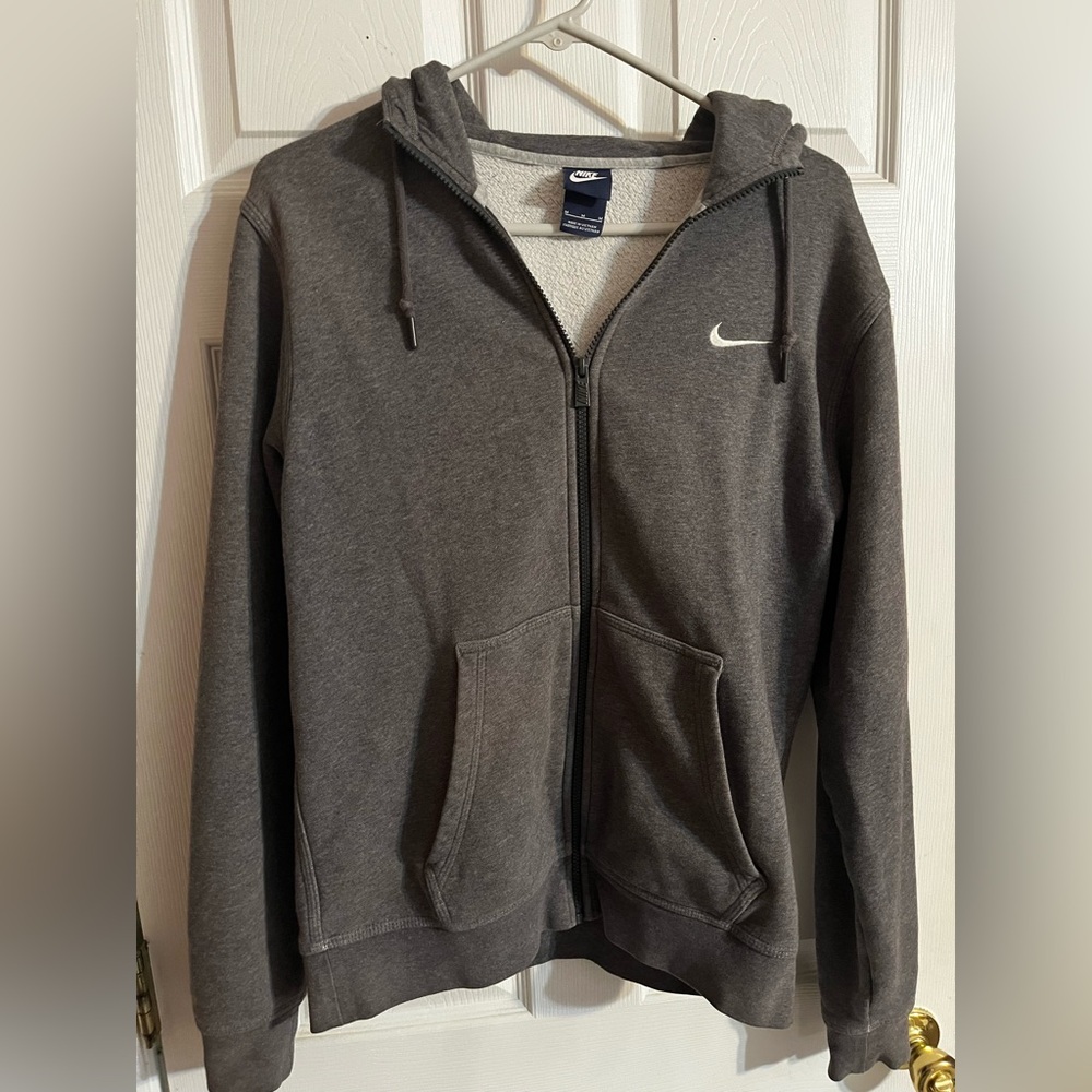Nike Hoodie Men Medium Gray FullZip